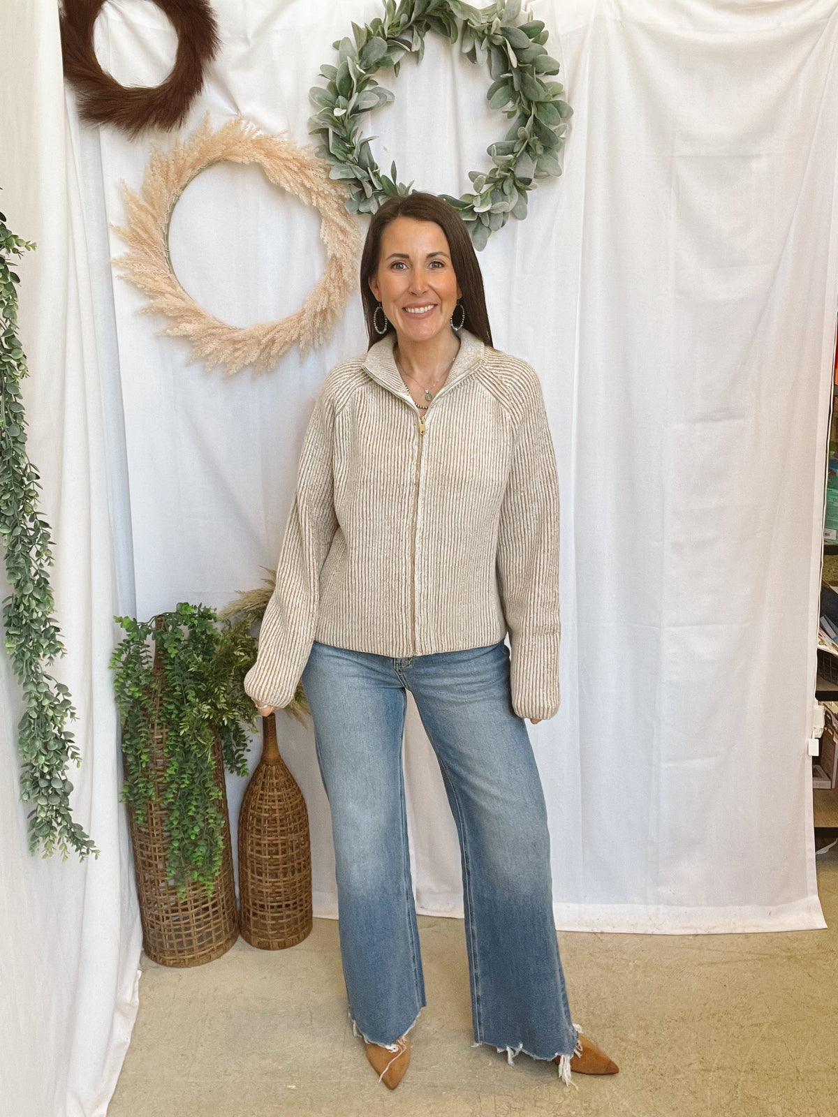 Riley Relaxed Zip Cardigan-Sweaters-lovlov-The Silo Boutique, Women's Fashion Boutique Located in Warren and Grand Forks North Dakota