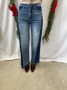 Saige Denim Wide Leg Jeans with Contrast-Jeans-saige-The Silo Boutique, Women's Fashion Boutique Located in Warren and Grand Forks North Dakota