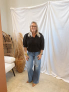 Cable Collared V Neck Sweater-Black-Final Sale-Sweaters-oddi-The Silo Boutique, Women's Fashion Boutique Located in Warren and Grand Forks North Dakota