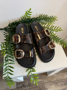 MIA Gen Slide Sandals-Tortoise-Sandals-MIA-The Silo Boutique, Women's Fashion Boutique Located in Warren and Grand Forks North Dakota