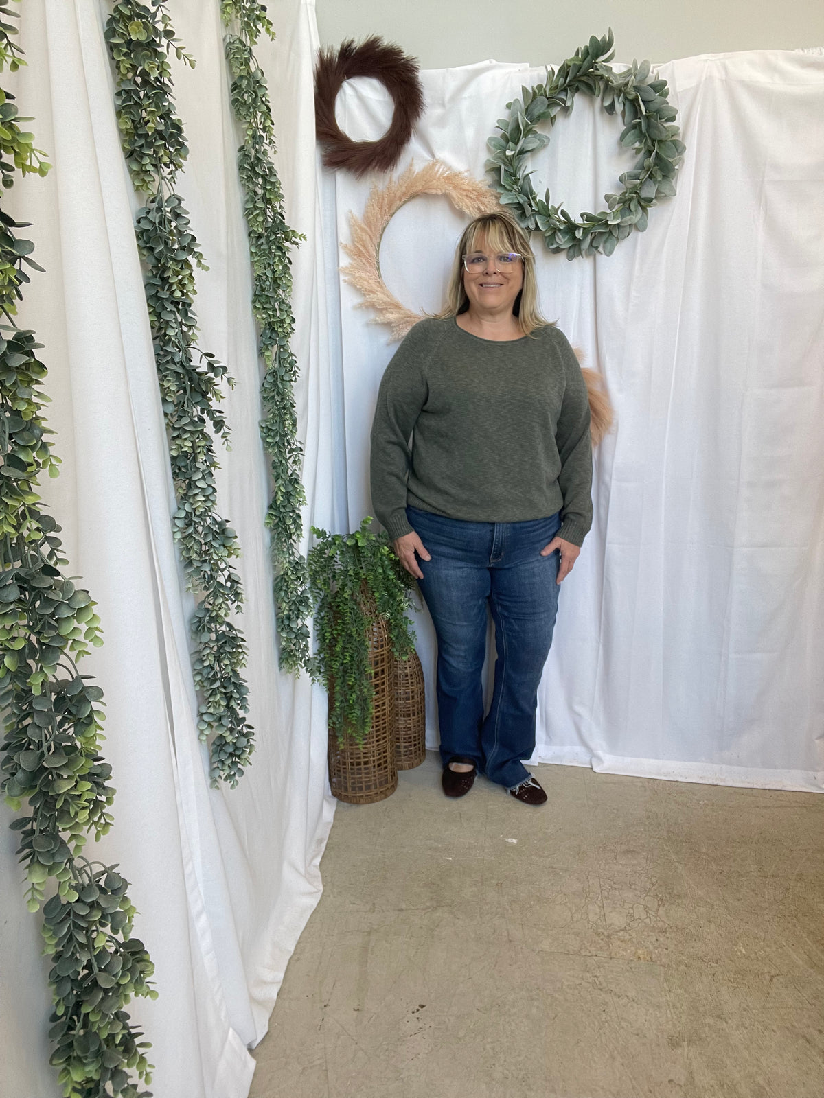 Annie Classic Sweater-Winter Green-Long Sleeve Tops-be cool-The Silo Boutique, Women's Fashion Boutique Located in Warren and Grand Forks North Dakota