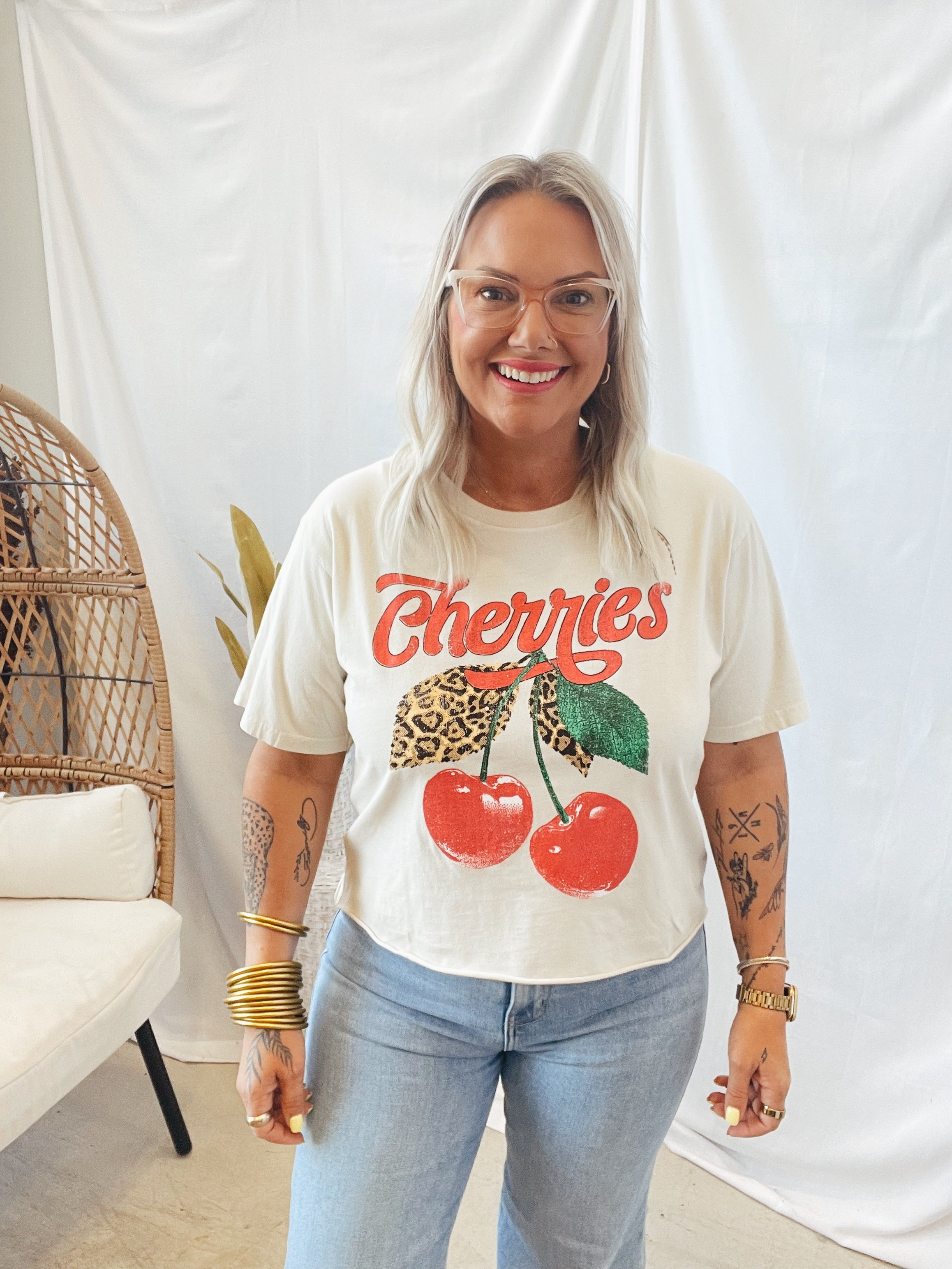 Cherries Graphic Tee-Final Sale-Graphic Tees-zutter-The Silo Boutique, Women's Fashion Boutique Located in Warren and Grand Forks North Dakota