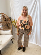 Burnt Coral Sunflower Graphic Tee-Graphic Tees-lotus-The Silo Boutique, Women's Fashion Boutique Located in Warren and Grand Forks North Dakota