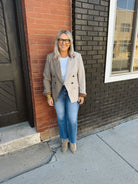 Mix Things Up Herringbone Blazer-Final Sale-Blazers-hem and thread-The Silo Boutique, Women's Fashion Boutique Located in Warren and Grand Forks North Dakota