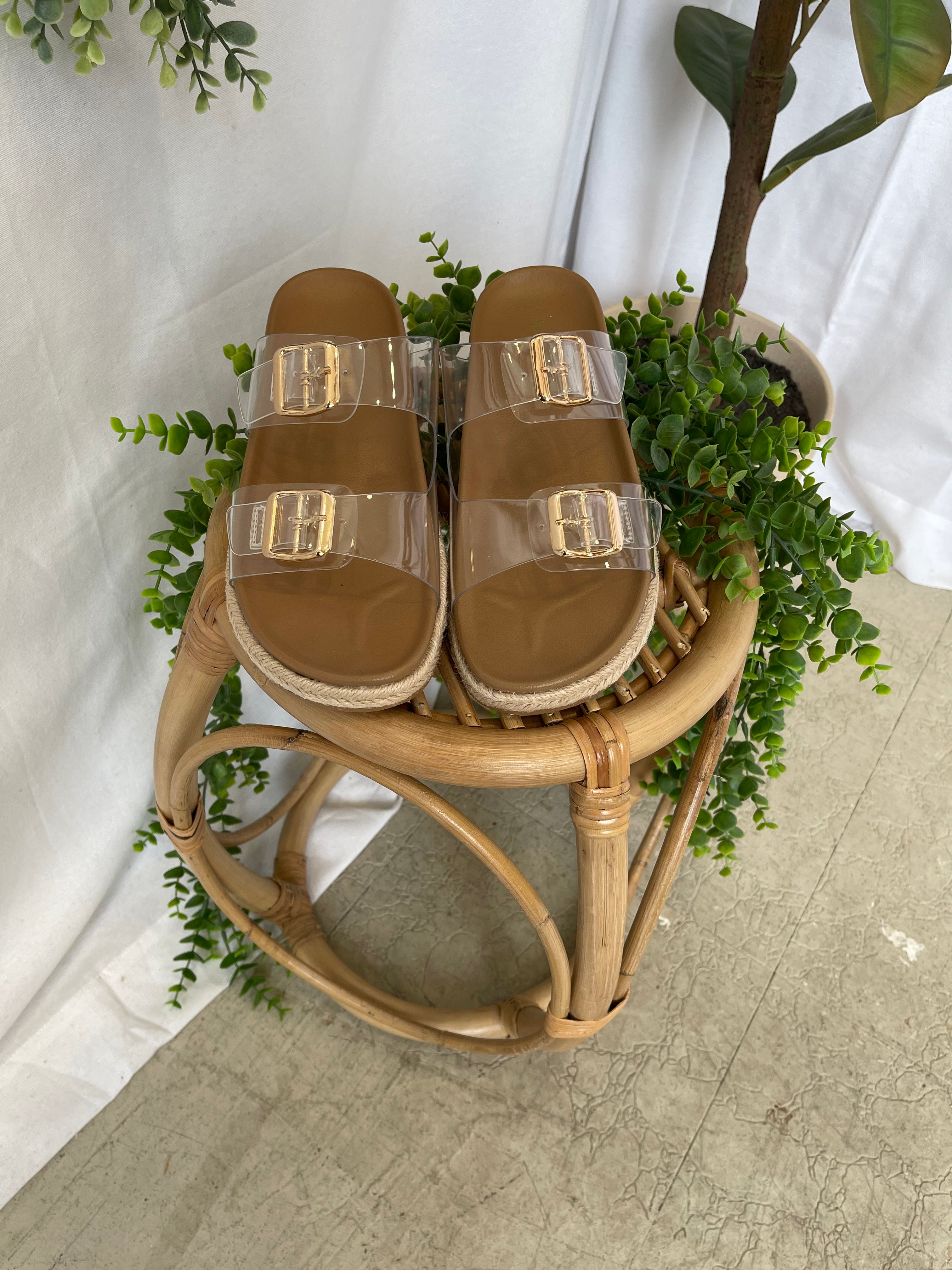 Soda Crest Clear Sandal-Shoes-soda-The Silo Boutique, Women's Fashion Boutique Located in Warren and Grand Forks North Dakota
