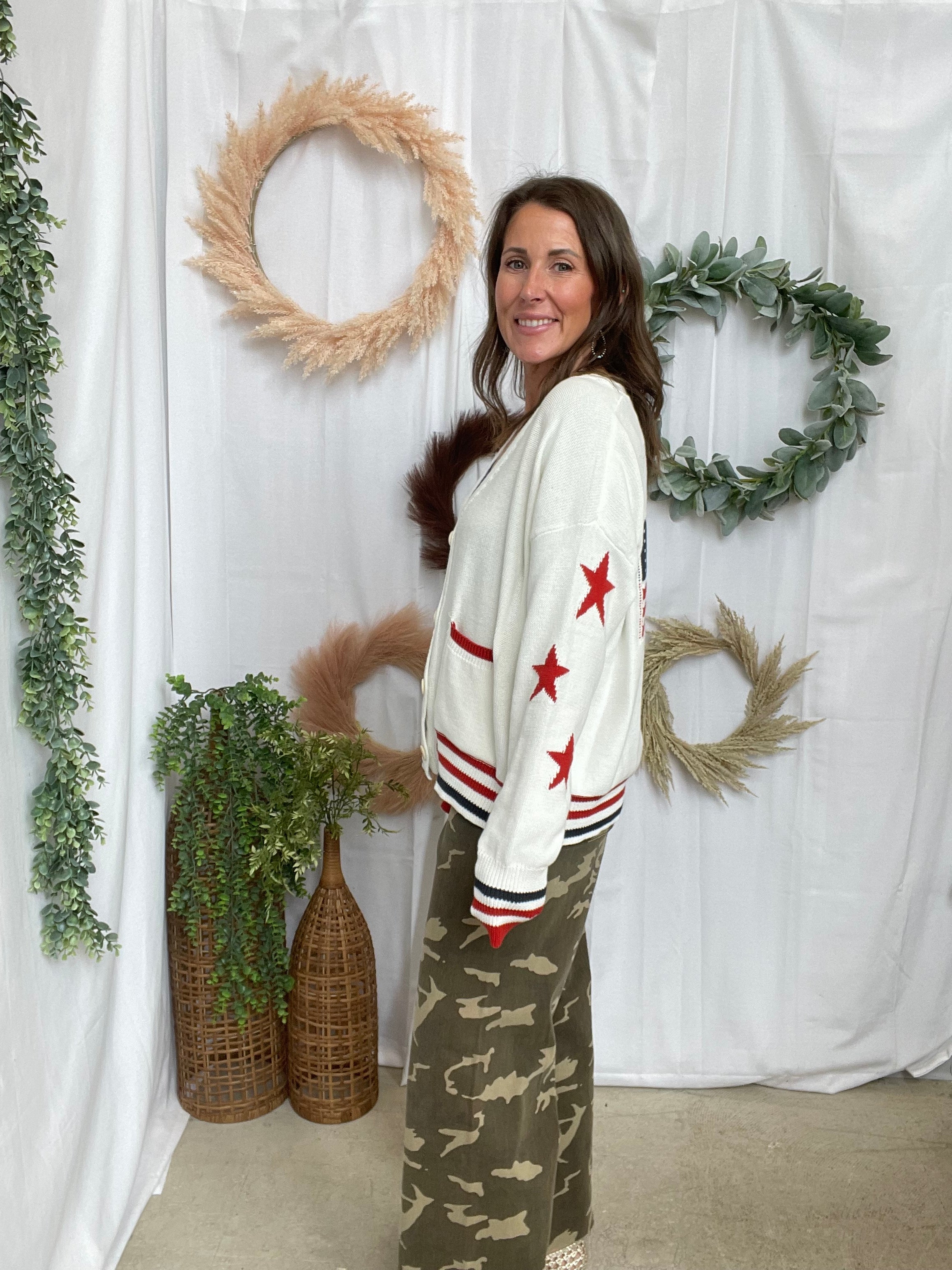 The Patriotic Cardigan-Cardigans-eesome-The Silo Boutique, Women's Fashion Boutique Located in Warren and Grand Forks North Dakota