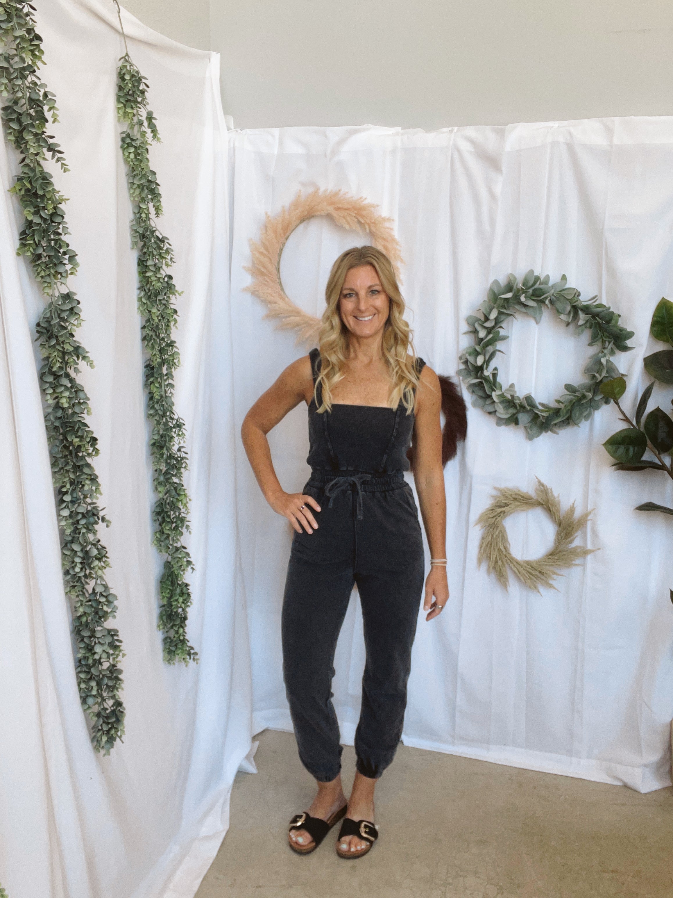 Andre Black Cami Jumpsuit-Jumpsuits & Rompers-curds-The Silo Boutique, Women's Fashion Boutique Located in Warren and Grand Forks North Dakota