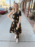 Printed Palm Dress-Final Sale online only-Dresses-ENTRO-The Silo Boutique, Women's Fashion Boutique Located in Warren and Grand Forks North Dakota