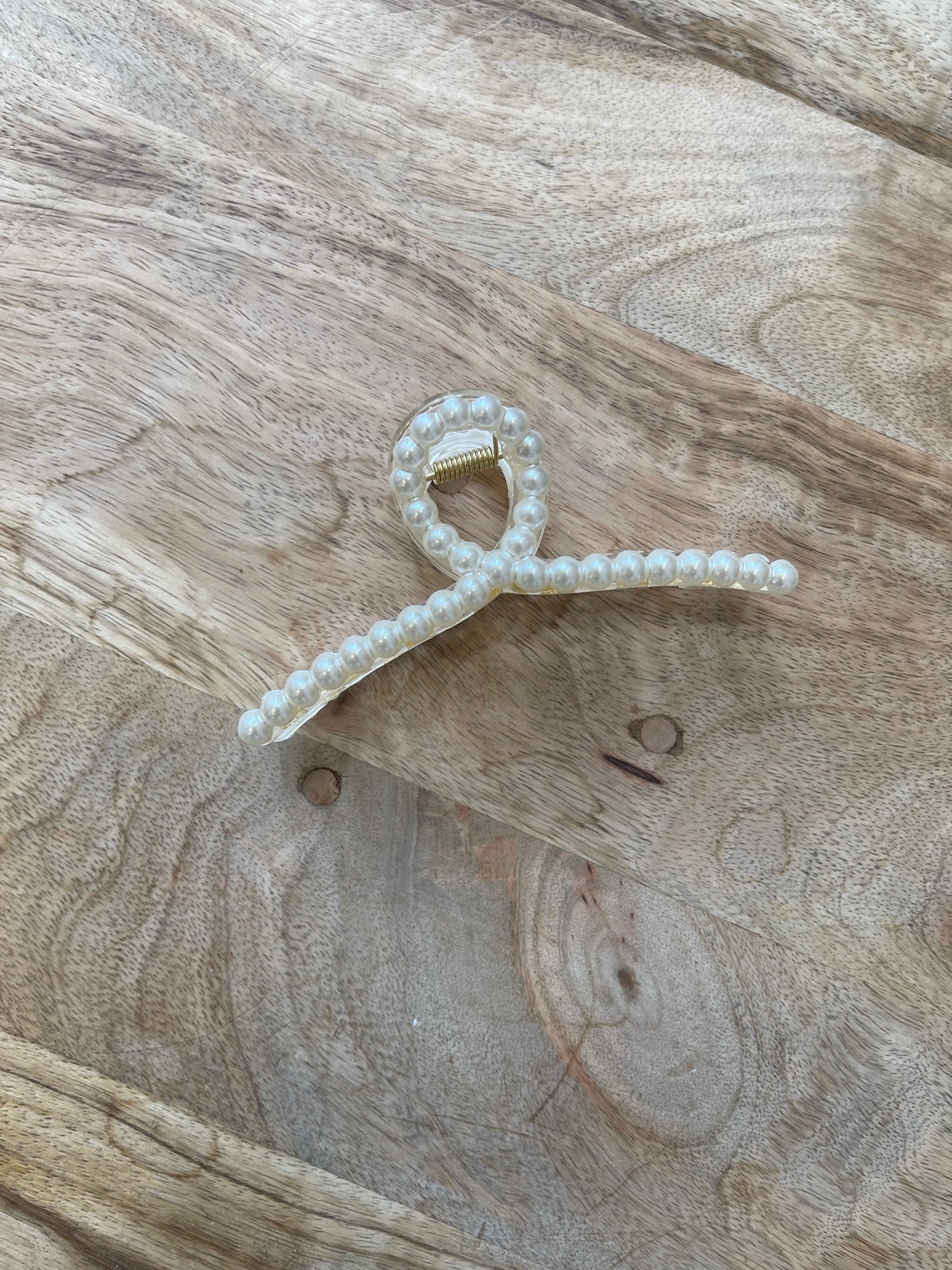 Pearl Hair Claw-Hair Accessories-wall to wall-The Silo Boutique, Women's Fashion Boutique Located in Warren and Grand Forks North Dakota