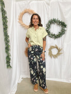 Bobbi Navy Floral Pants-Pants-entro-The Silo Boutique, Women's Fashion Boutique Located in Warren and Grand Forks North Dakota