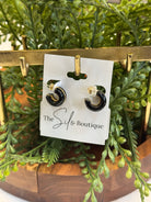 Arlo Black Small C Hoop Earring-Earrings-maiq-The Silo Boutique, Women's Fashion Boutique Located in Warren and Grand Forks North Dakota
