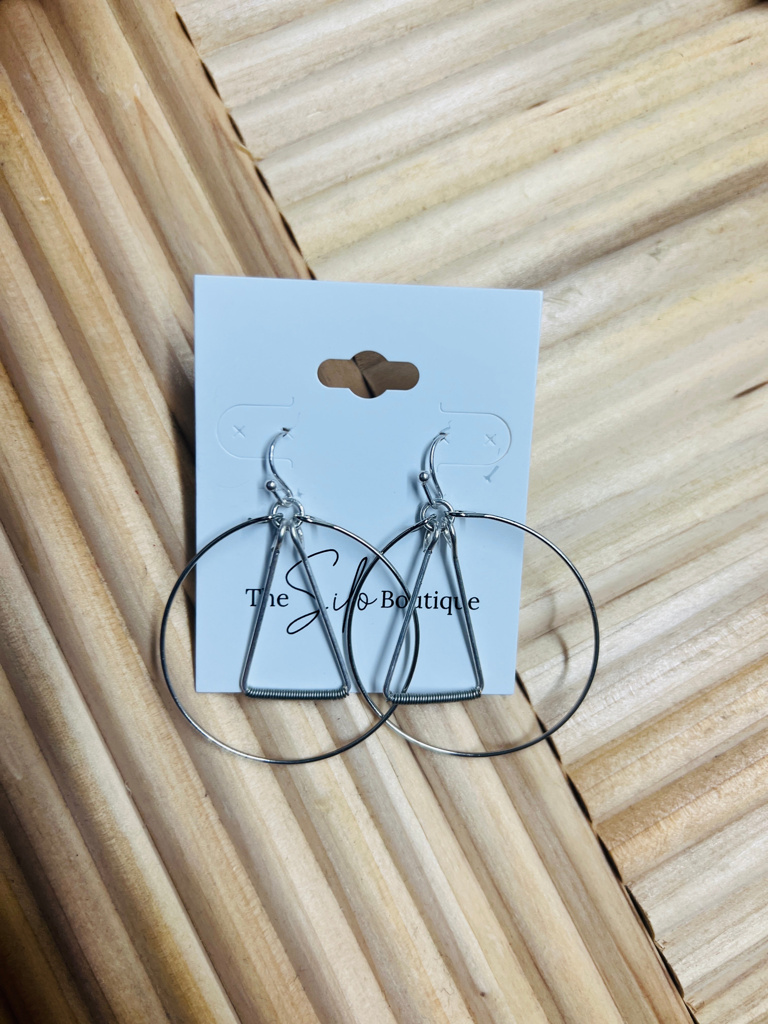 Wire Hoop Hook Drop Earrings-Earrings-Fame-The Silo Boutique, Women's Fashion Boutique Located in Warren and Grand Forks North Dakota