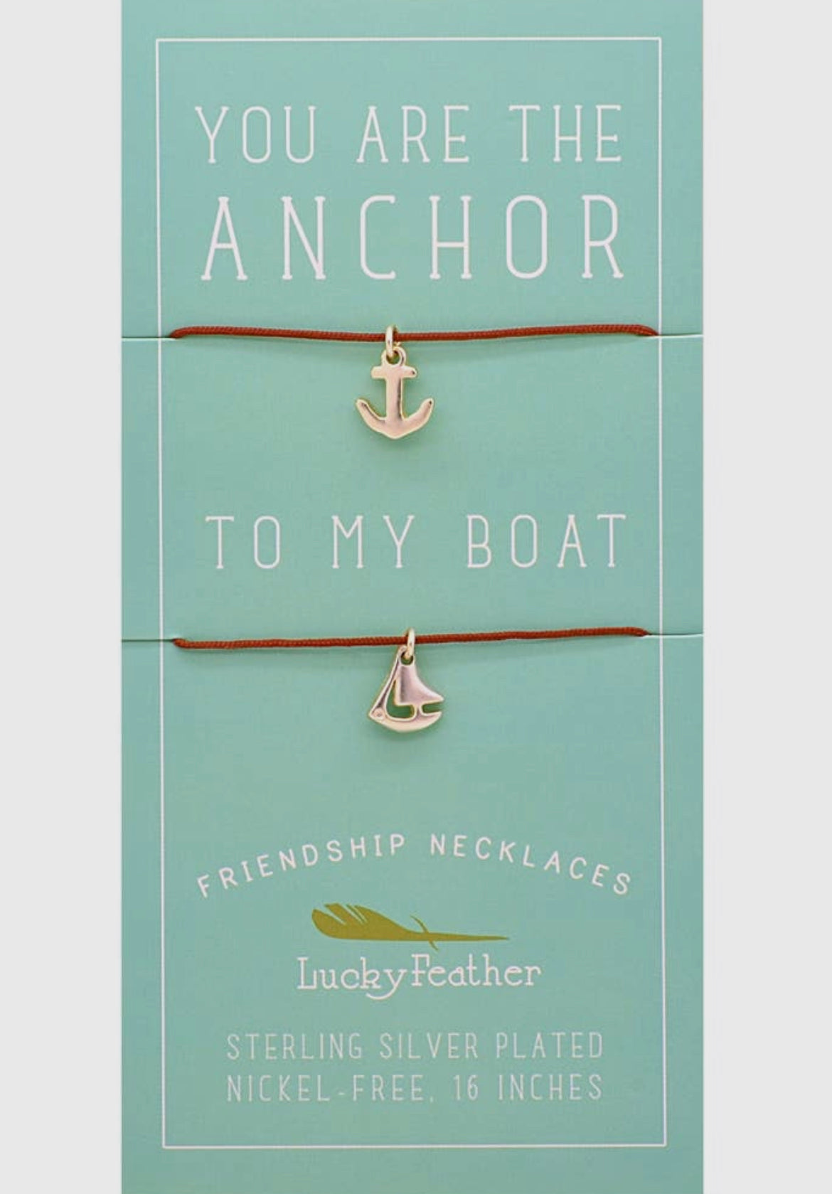 Friendship Necklace - Anchor/Boat-Final Sale-Bracelets-lucky feather-The Silo Boutique, Women's Fashion Boutique Located in Warren and Grand Forks North Dakota