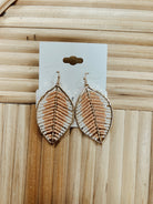 Beaded Leaf Dangle Earrings-earrings-Fame-The Silo Boutique, Women's Fashion Boutique Located in Warren and Grand Forks North Dakota