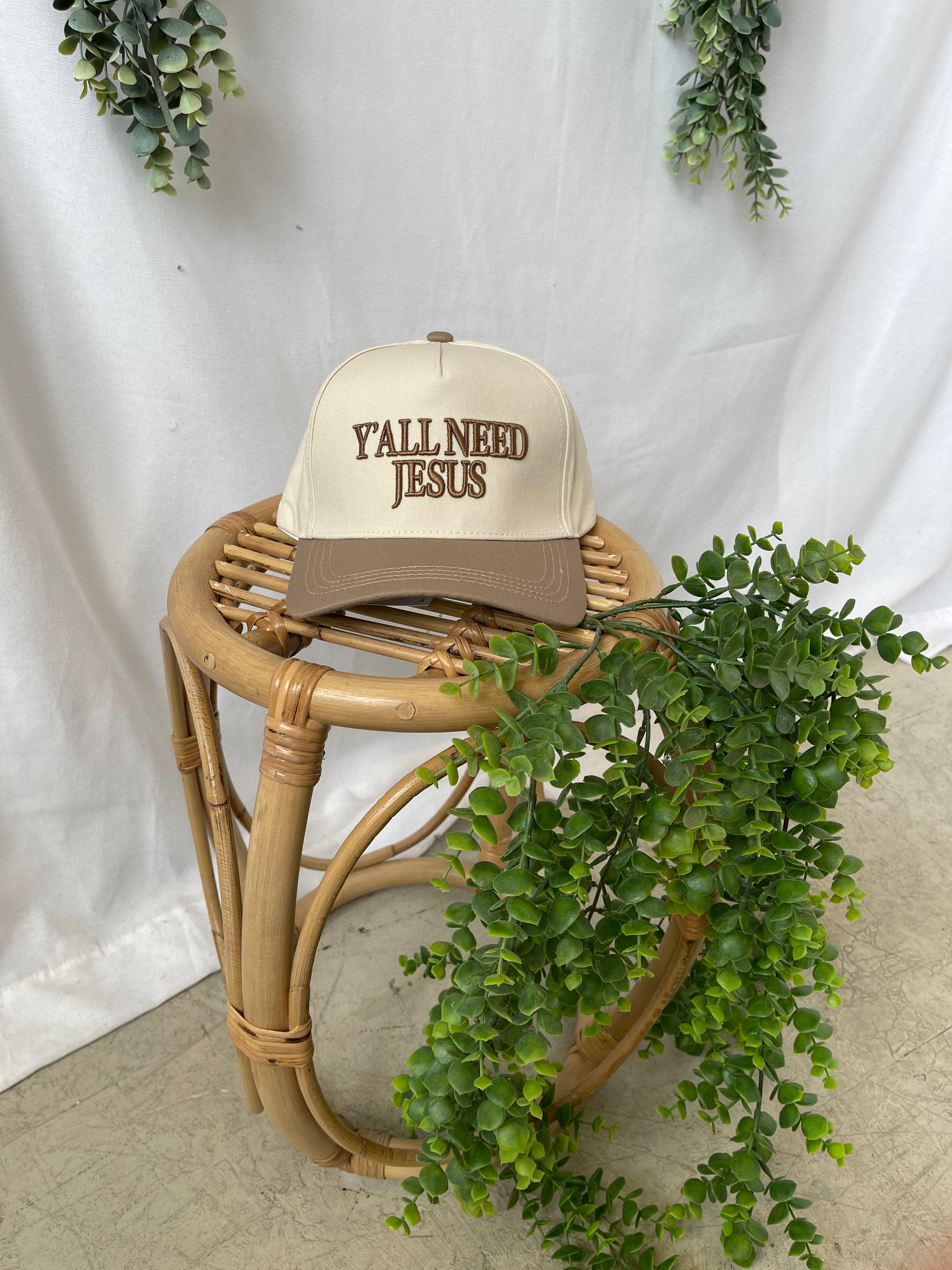 Y'all Need Jesus Hat-Mocha-Hats-Zenana-The Silo Boutique, Women's Fashion Boutique Located in Warren and Grand Forks North Dakota