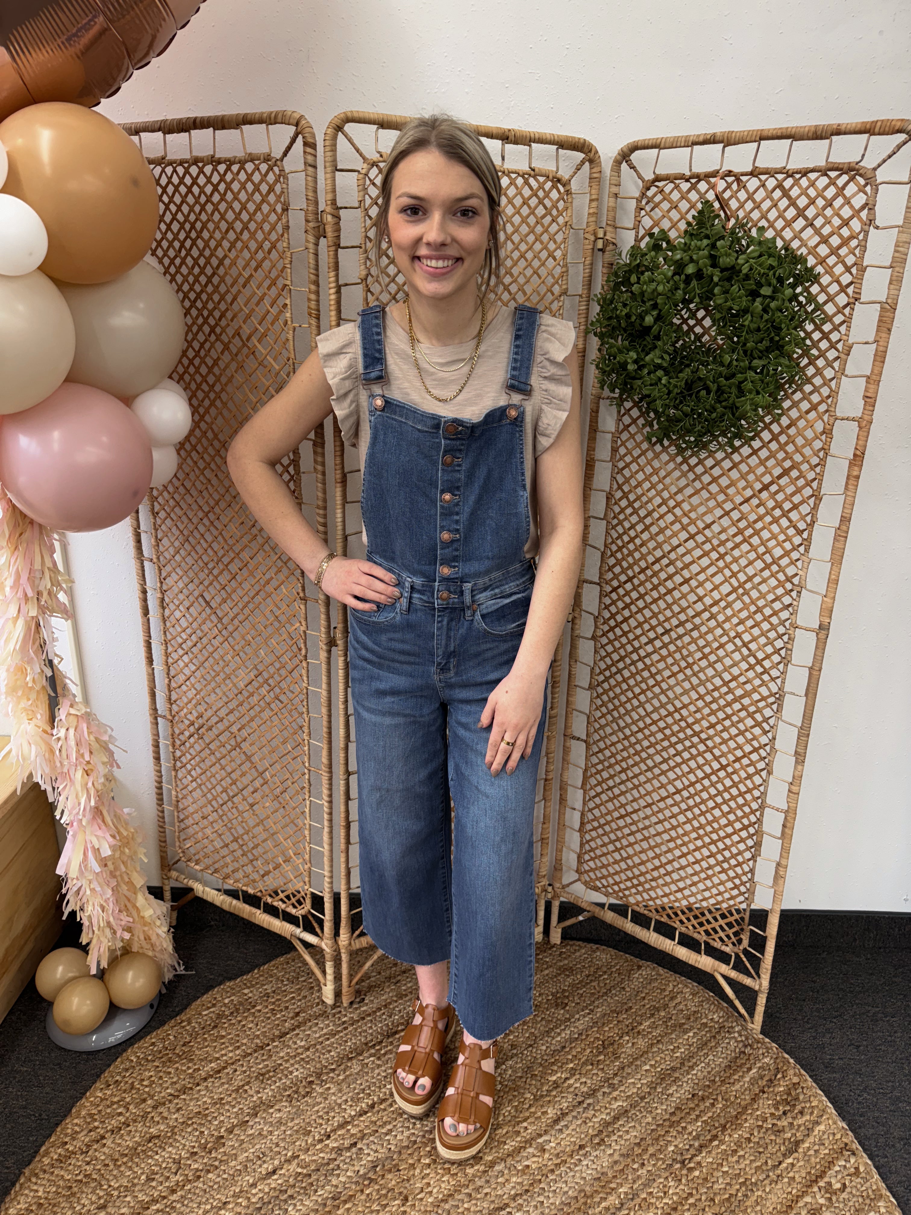 Judy Blue Crop Wide Leg Overall Jeans-Online Only Final Sale-Jeans-judy blue-The Silo Boutique, Women's Fashion Boutique Located in Warren and Grand Forks North Dakota