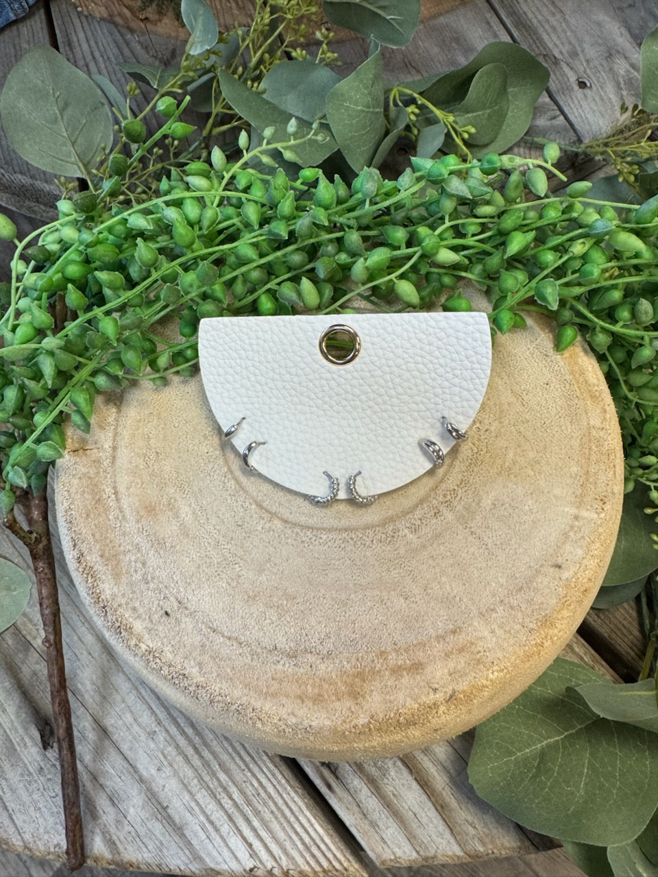 Pebble Silver Hoop Earring Set-Earrings-Fame-The Silo Boutique, Women's Fashion Boutique Located in Warren and Grand Forks North Dakota