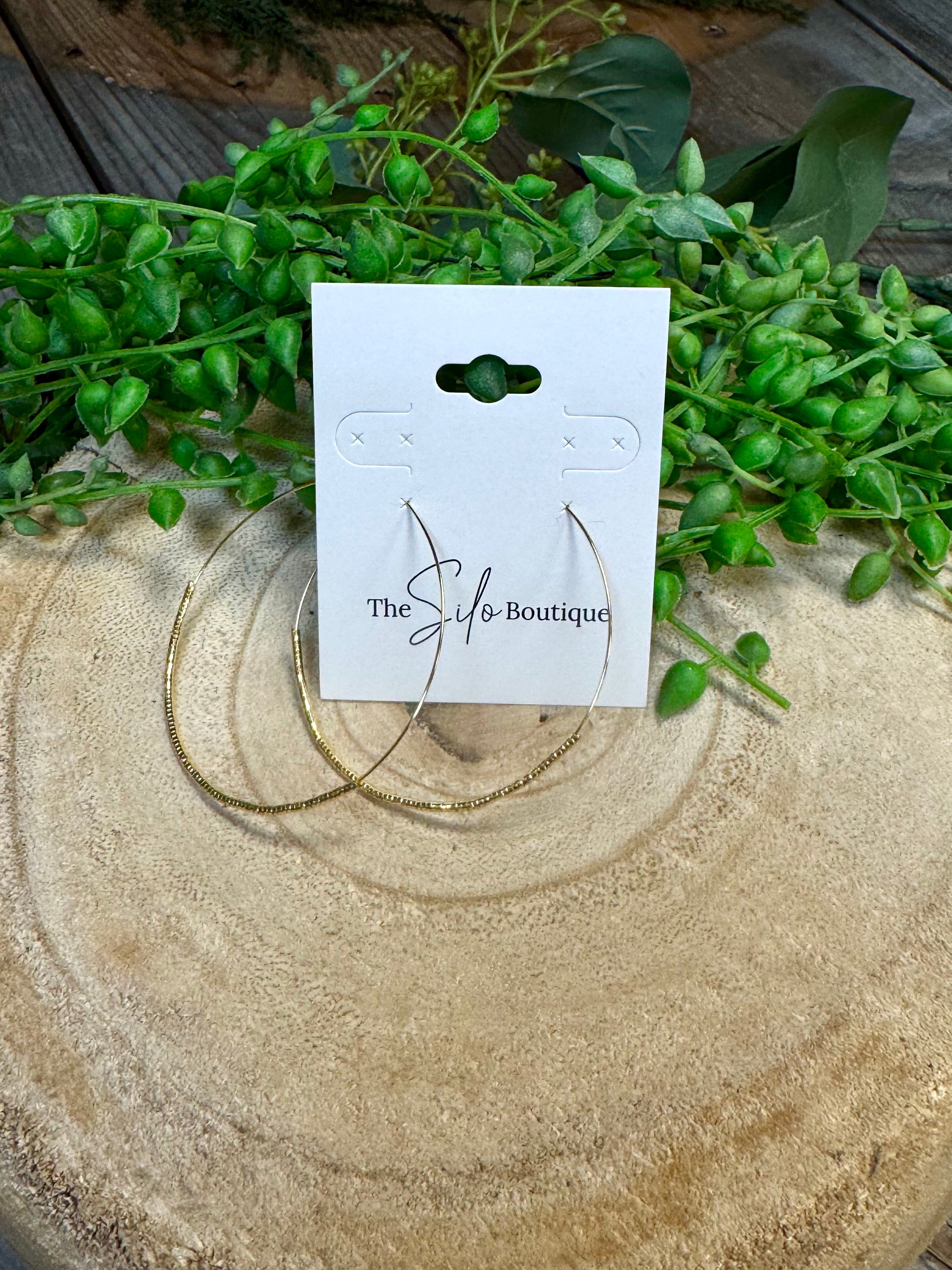 Fame Tex Gold Hoop Earrings-Earrings-Fame-The Silo Boutique, Women's Fashion Boutique Located in Warren and Grand Forks North Dakota