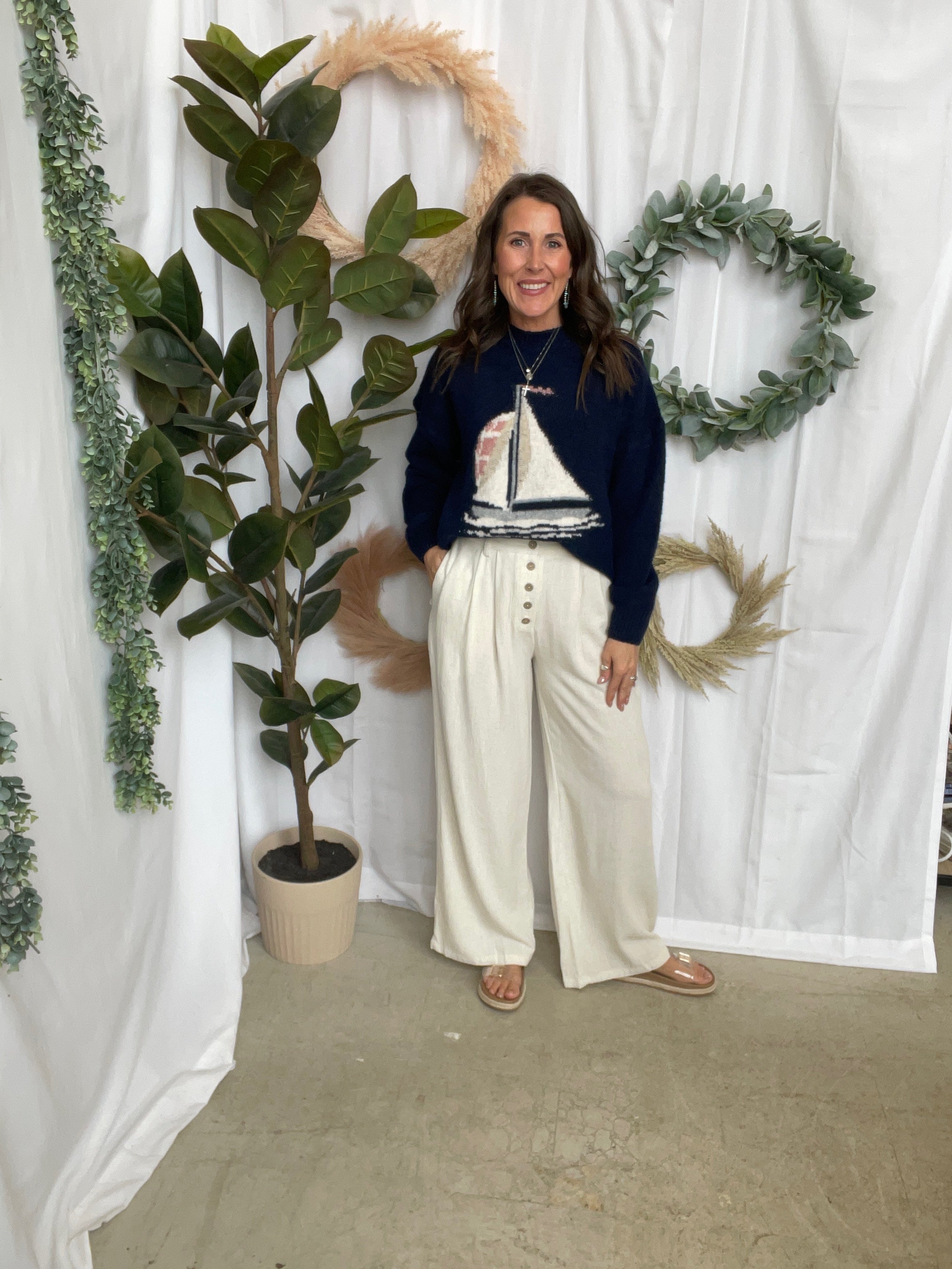 Allie Linen Pants-Natural-Pants-allie Rose-The Silo Boutique, Women's Fashion Boutique Located in Warren and Grand Forks North Dakota