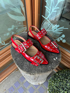 Soda Red Grillo Flat Shoe-Final Sale Online Only-Flats-soda-The Silo Boutique, Women's Fashion Boutique Located in Warren and Grand Forks North Dakota