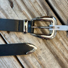 Black Belt with Silver Buckle-Belts-Fame-The Silo Boutique, Women's Fashion Boutique Located in Warren and Grand Forks North Dakota