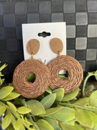 Kenze Brown Raffia Drop Earrings-earrings-kennze-The Silo Boutique, Women's Fashion Boutique Located in Warren and Grand Forks North Dakota