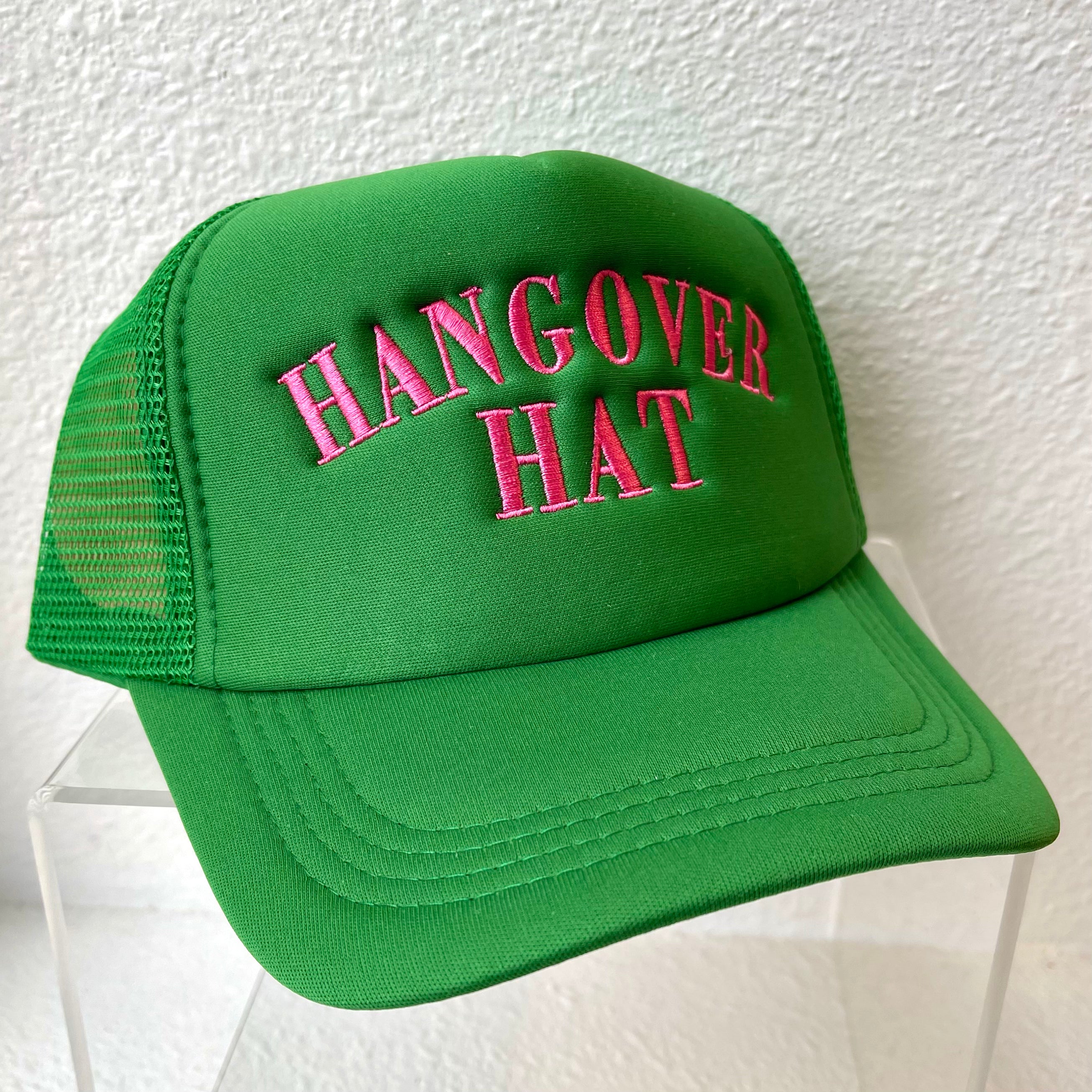 Green Hangover Trucker Hat-Hats-panaache-The Silo Boutique, Women's Fashion Boutique Located in Warren and Grand Forks North Dakota