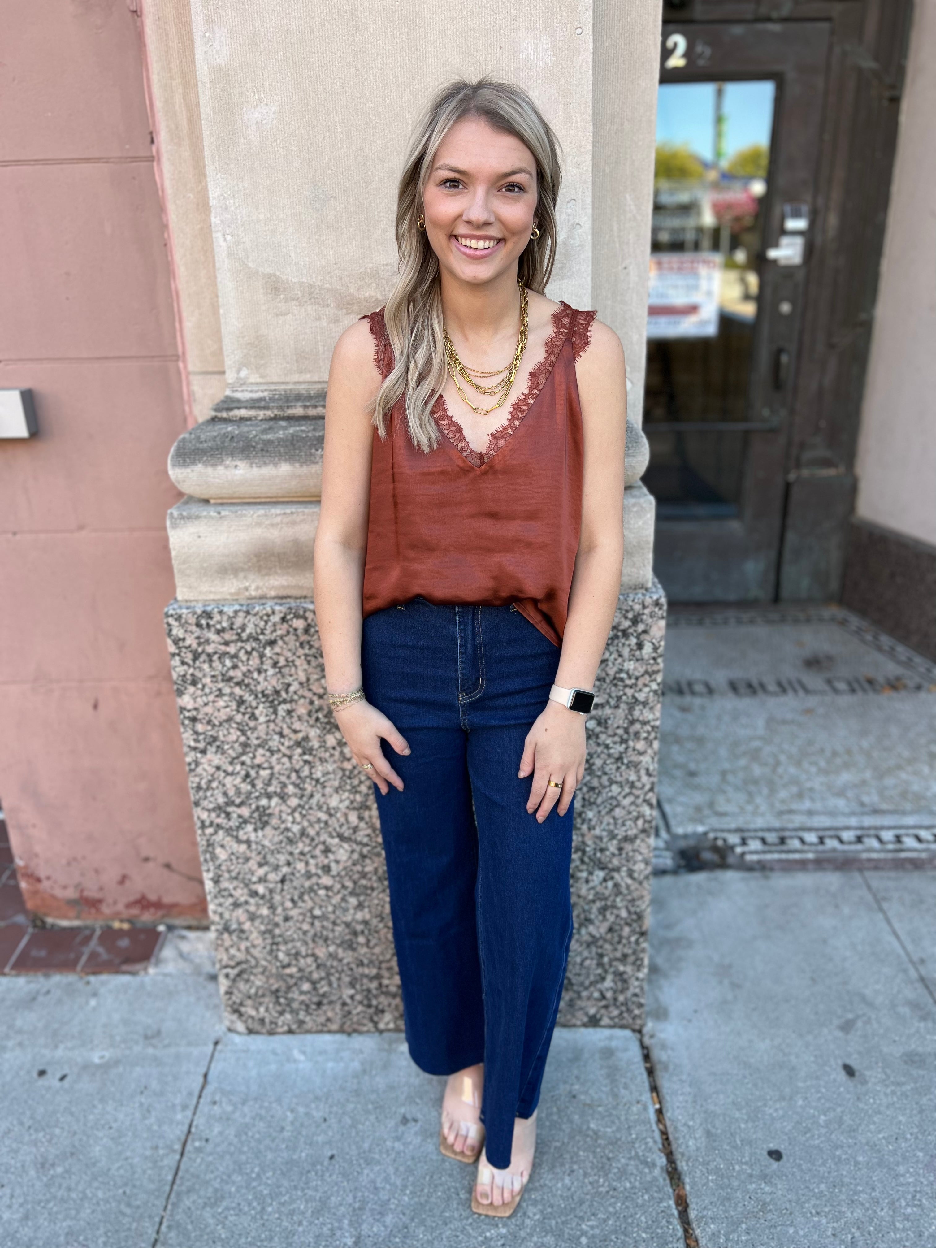 Choco Brown Cami-Camis-skies are blue-The Silo Boutique, Women's Fashion Boutique Located in Warren and Grand Forks North Dakota