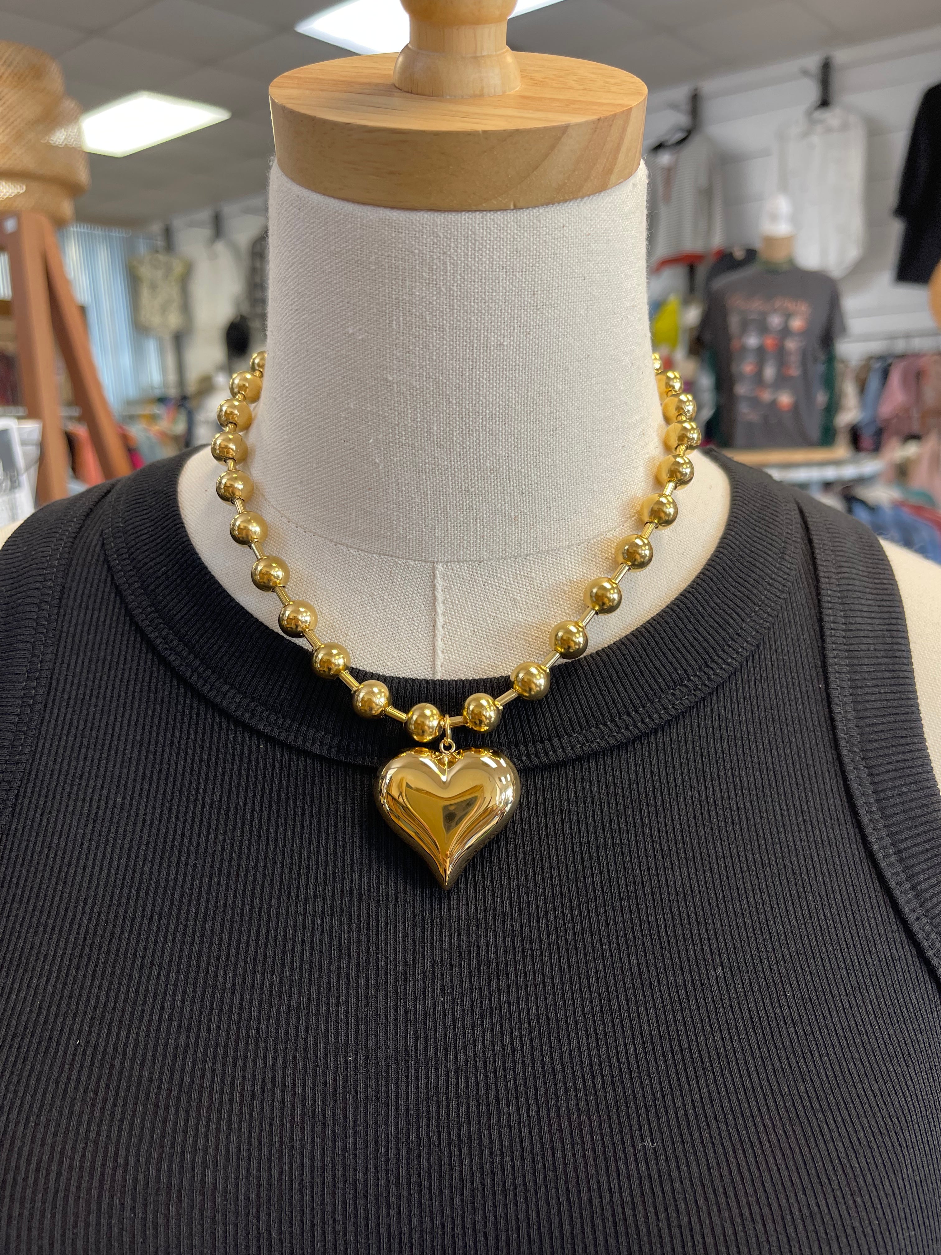 Chandler Sutton Short Heart Necklace-Necklaces-chandler sutton-The Silo Boutique, Women's Fashion Boutique Located in Warren and Grand Forks North Dakota