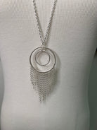 Double Hoop Long Necklace-Necklaces-Fame-The Silo Boutique, Women's Fashion Boutique Located in Warren and Grand Forks North Dakota