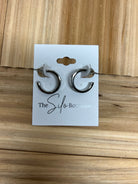 Mini Studded Hoop Earrings-earrings-Fame-The Silo Boutique, Women's Fashion Boutique Located in Warren and Grand Forks North Dakota