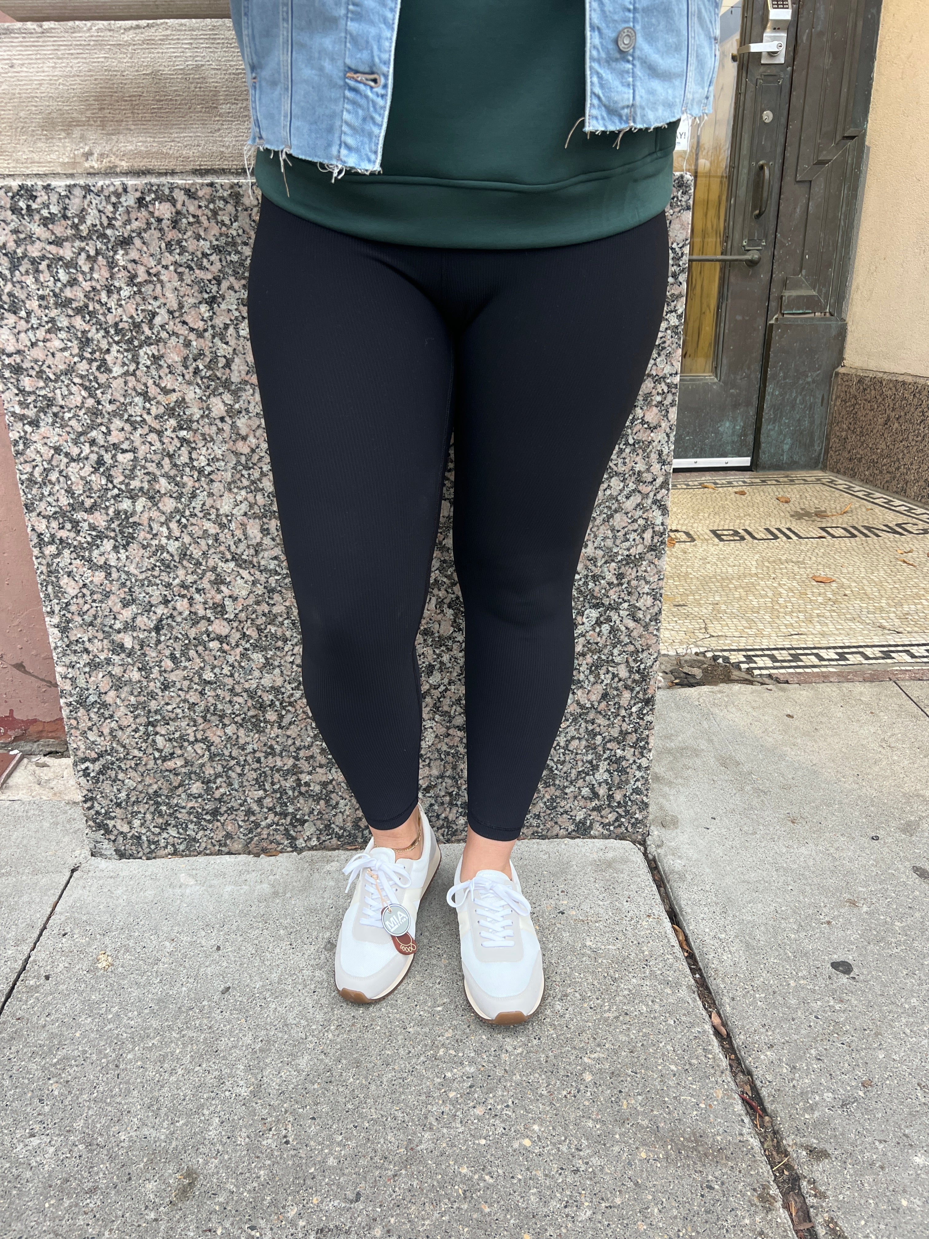 Rae Ribbed Black Leggings-Final Sale Online Only-Leggings-rae mode-The Silo Boutique, Women's Fashion Boutique Located in Warren and Grand Forks North Dakota