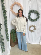 Morgan High Low Hem Sweater-Oatmeal-Cardigans-staccato-The Silo Boutique, Women's Fashion Boutique Located in Warren and Grand Forks North Dakota