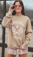 Social Club Sweatshirt-Final Sale-Graphic Sweaters-friday saturaday-The Silo Boutique, Women's Fashion Boutique Located in Warren and Grand Forks North Dakota