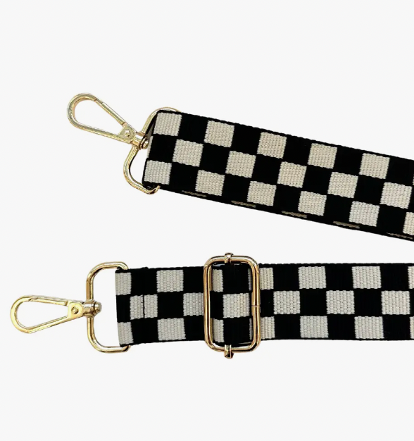 Lizzie Adjustable Checker Guitar Strap-Purses-fair-The Silo Boutique, Women's Fashion Boutique Located in Warren and Grand Forks North Dakota