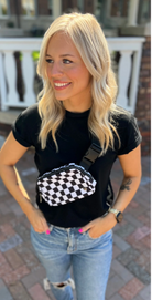 Babe Check Bum Crossbody Purse-Crossbody Purses-babe-The Silo Boutique, Women's Fashion Boutique Located in Warren and Grand Forks North Dakota