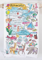 Minnesota State Map Whimsical Tea Towel-Tea Towels-Averys Home-The Silo Boutique, Women's Fashion Boutique Located in Warren and Grand Forks North Dakota