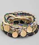 Black India Mix Stretch Bracelets-Bracelets-Fame-The Silo Boutique, Women's Fashion Boutique Located in Warren and Grand Forks North Dakota