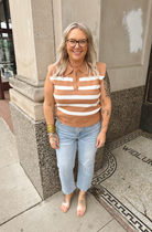 Taupe Striped Sleeveless Top-Online Only Final Sale-Tank Tops-eesome-The Silo Boutique, Women's Fashion Boutique Located in Warren and Grand Forks North Dakota