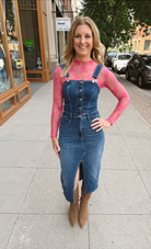 Frankie Overall Denim Dress-Online Only Final Sale-Dresses-blakely-The Silo Boutique, Women's Fashion Boutique Located in Warren and Grand Forks North Dakota