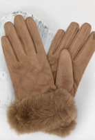 Sophie Fluffy Faux Fur Suede Gloves-Gloves & Mittens-urbanista-The Silo Boutique, Women's Fashion Boutique Located in Warren and Grand Forks North Dakota