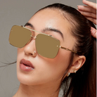 TopFoxx Bella Mirrored Bronze Sunglasses-Sunglasses-topfoxx-The Silo Boutique, Women's Fashion Boutique Located in Warren and Grand Forks North Dakota