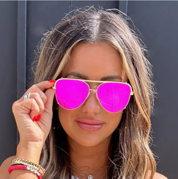 TopFoxx Cristina Pink Sunglasses-Sunglasses-topfoxx-The Silo Boutique, Women's Fashion Boutique Located in Warren and Grand Forks North Dakota