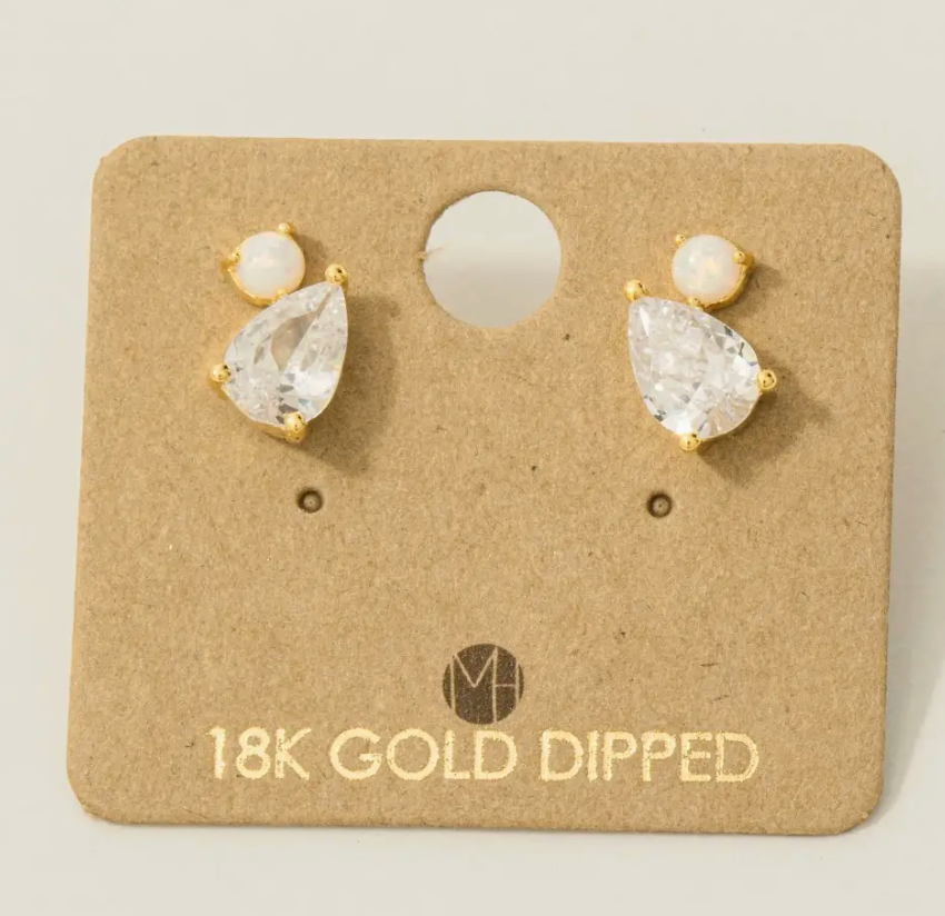 Rhinestone Teardrop Earrings-Earrings-Fame-The Silo Boutique, Women's Fashion Boutique Located in Warren and Grand Forks North Dakota