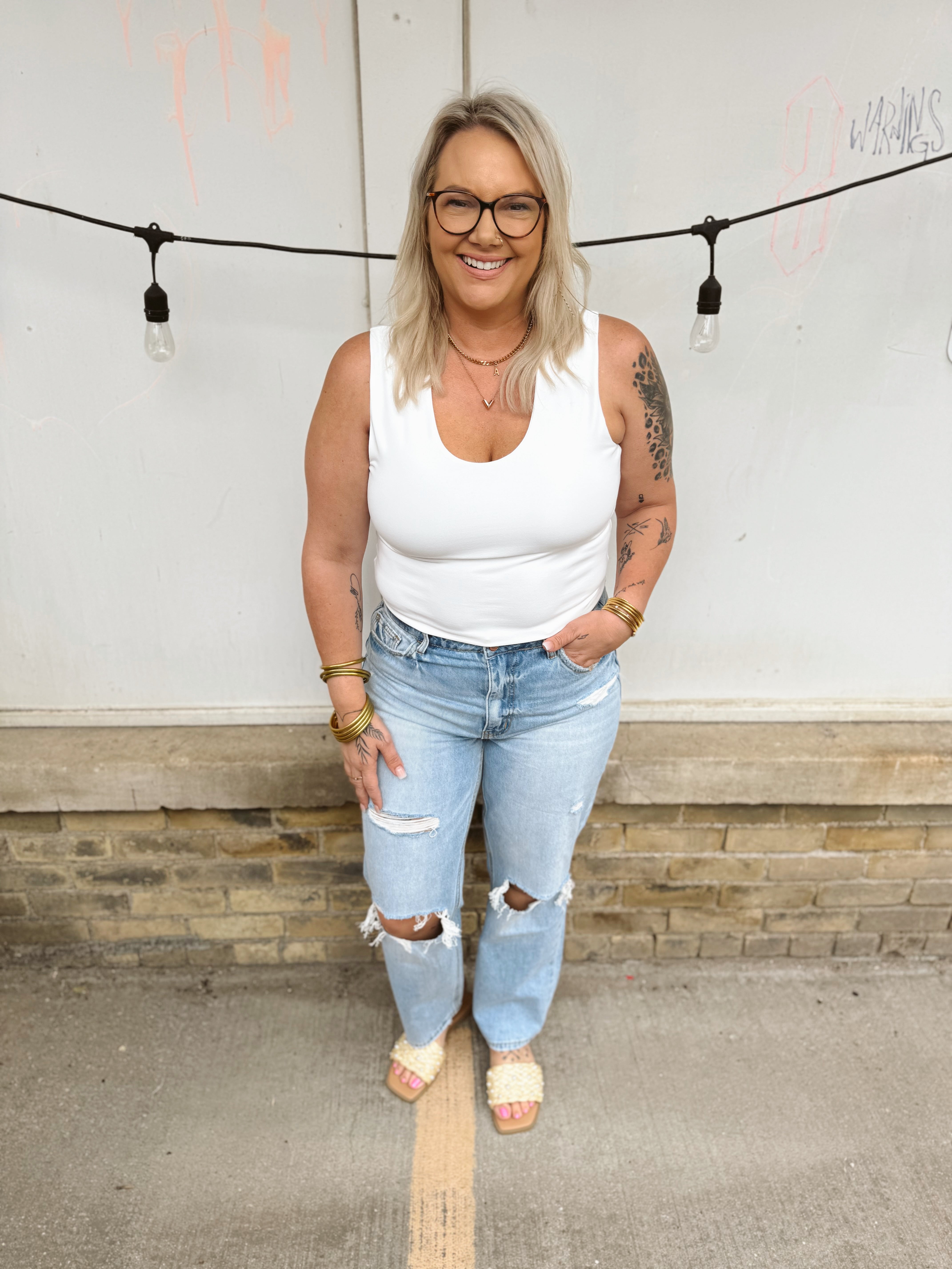 Smooth Style Top-White-Tank Tops-wishlist-The Silo Boutique, Women's Fashion Boutique Located in Warren and Grand Forks North Dakota