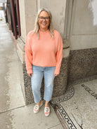 Salmon Sweater-Final Sale Online Only-Sweaters-by together-The Silo Boutique, Women's Fashion Boutique Located in Warren and Grand Forks North Dakota