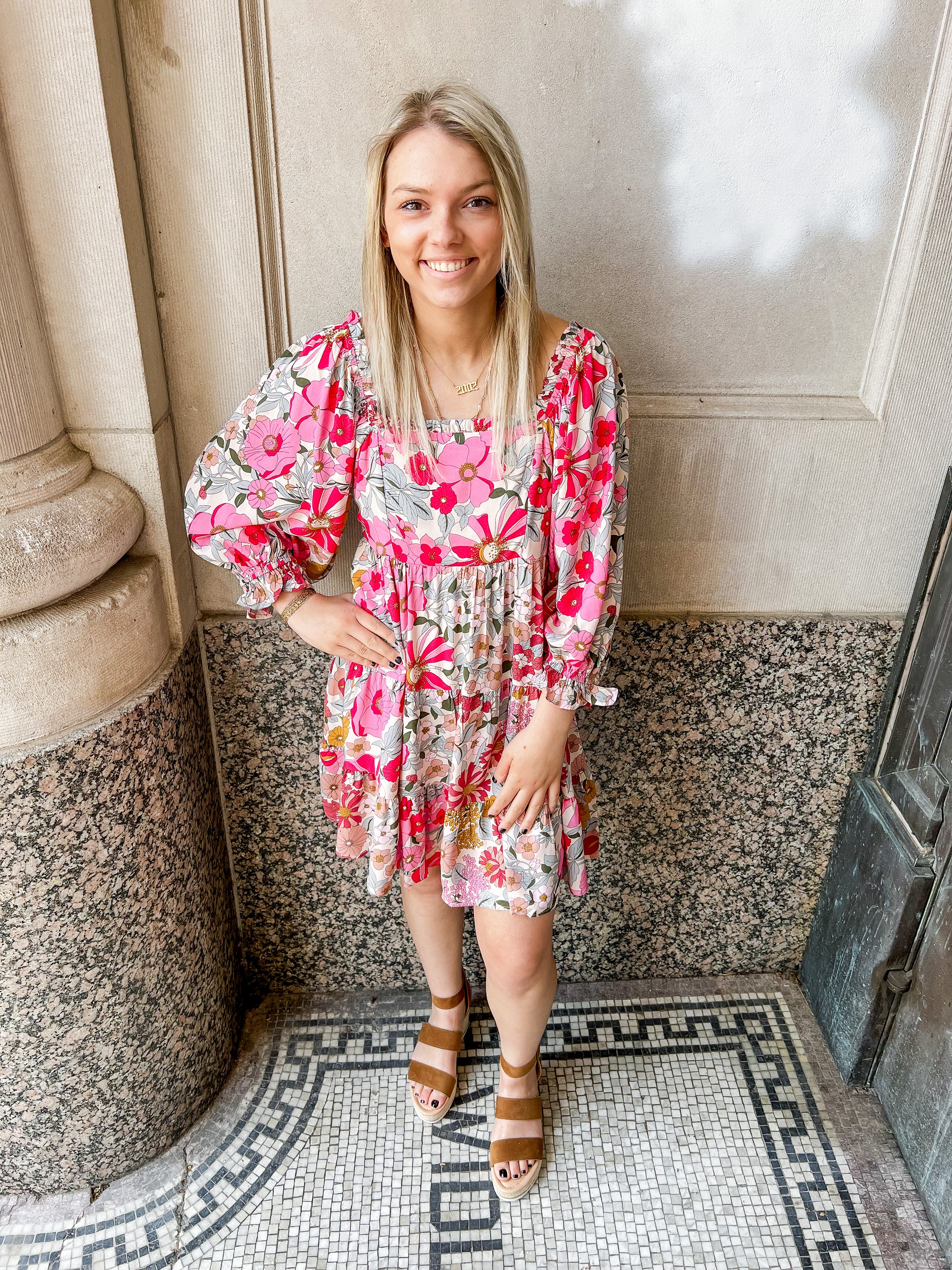 Jana Floral Babydoll Dress-Dresses-jodifl-The Silo Boutique, Women's Fashion Boutique Located in Warren and Grand Forks North Dakota