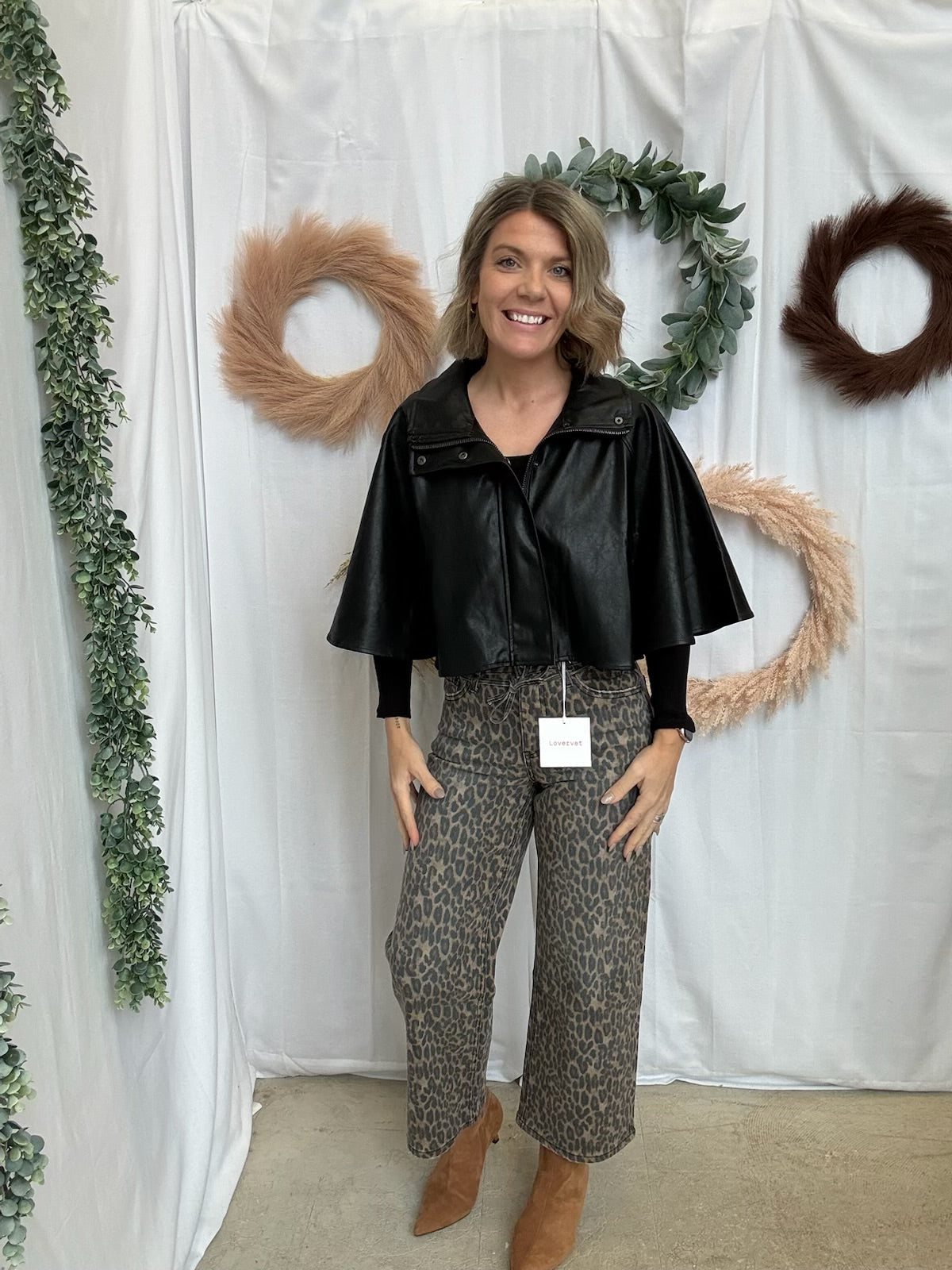 Lovervet Leopard Tie Waist Jeans-Jeans-vervet-The Silo Boutique, Women's Fashion Boutique Located in Warren and Grand Forks North Dakota