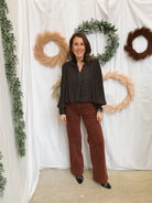 Sonya Black Top-Short Sleeve Tops-ENTRO-The Silo Boutique, Women's Fashion Boutique Located in Warren and Grand Forks North Dakota