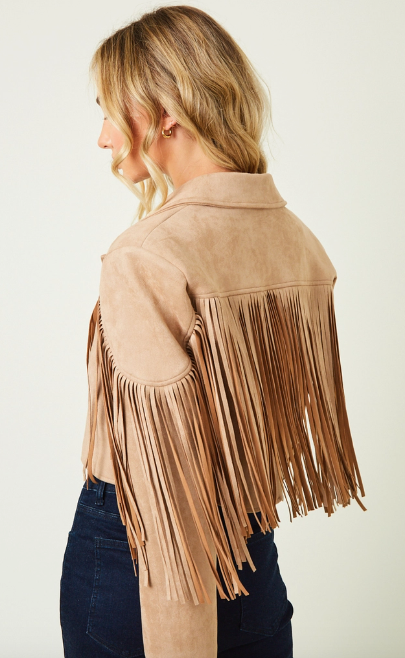 Krissy Fringe Jacket-Coats & Jackets-saints and hearts-The Silo Boutique, Women's Fashion Boutique Located in Warren and Grand Forks North Dakota